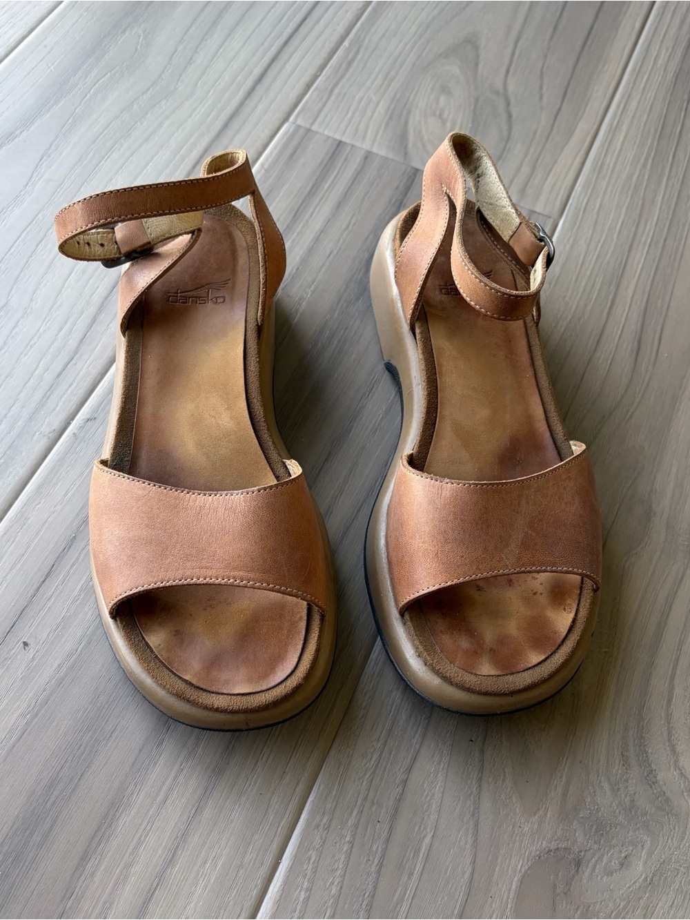 Dansko Women’s Brown Leather Ankle-Strap Sandals